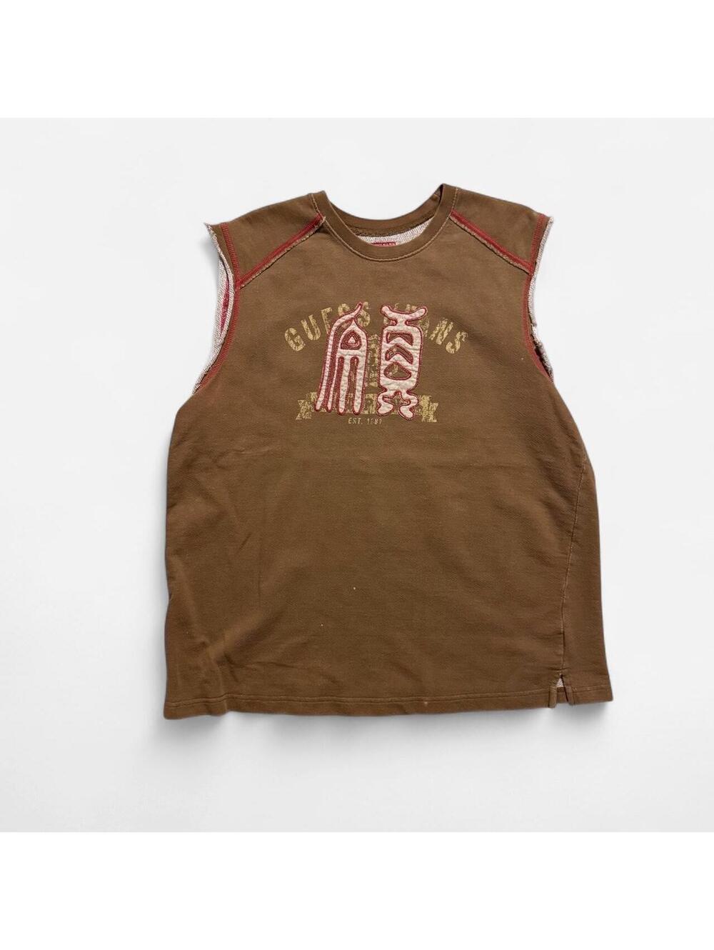 Guess Men's Brown and Tan Sweatshirt